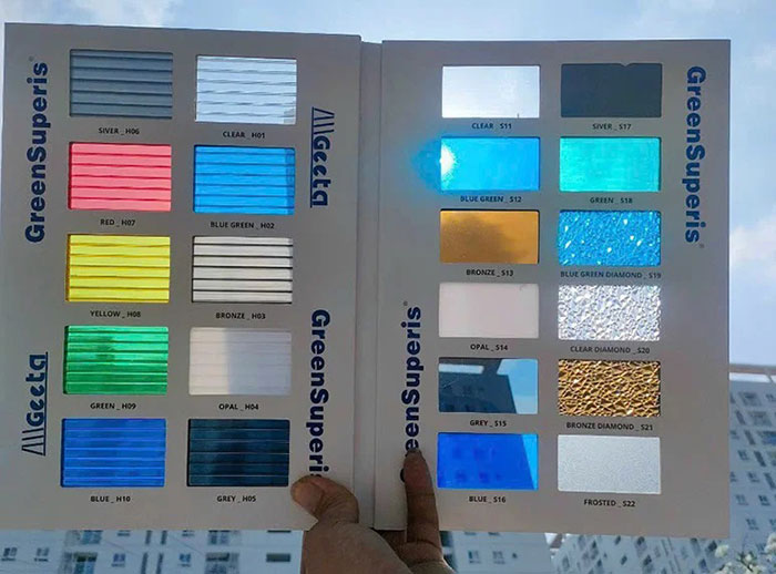 Bảng màu tấm poly